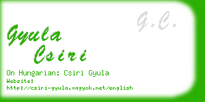 gyula csiri business card